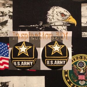 US Army Button Earrings
